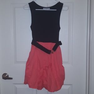 Black and peach dress